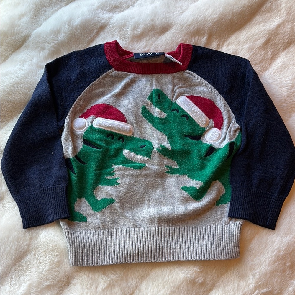Kids Dinosaur Holiday Sweater